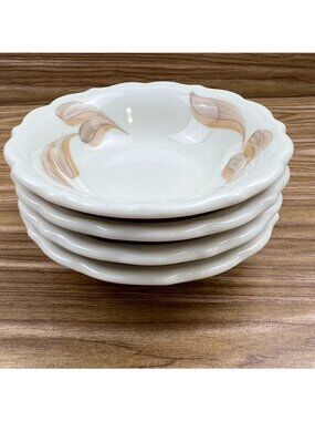 VTG Syracuse China 4 Berry Sauce Bowls Dish Restaurant Ware Autumn Leaves USA
